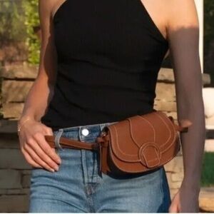 NWT Rachel Zoe - Edessi Crossbody and Belt Bag, Brown, Vegan Leather